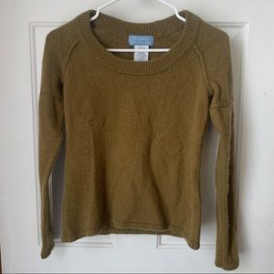 U-Knit Cashmere Olive Sweater- SMALL